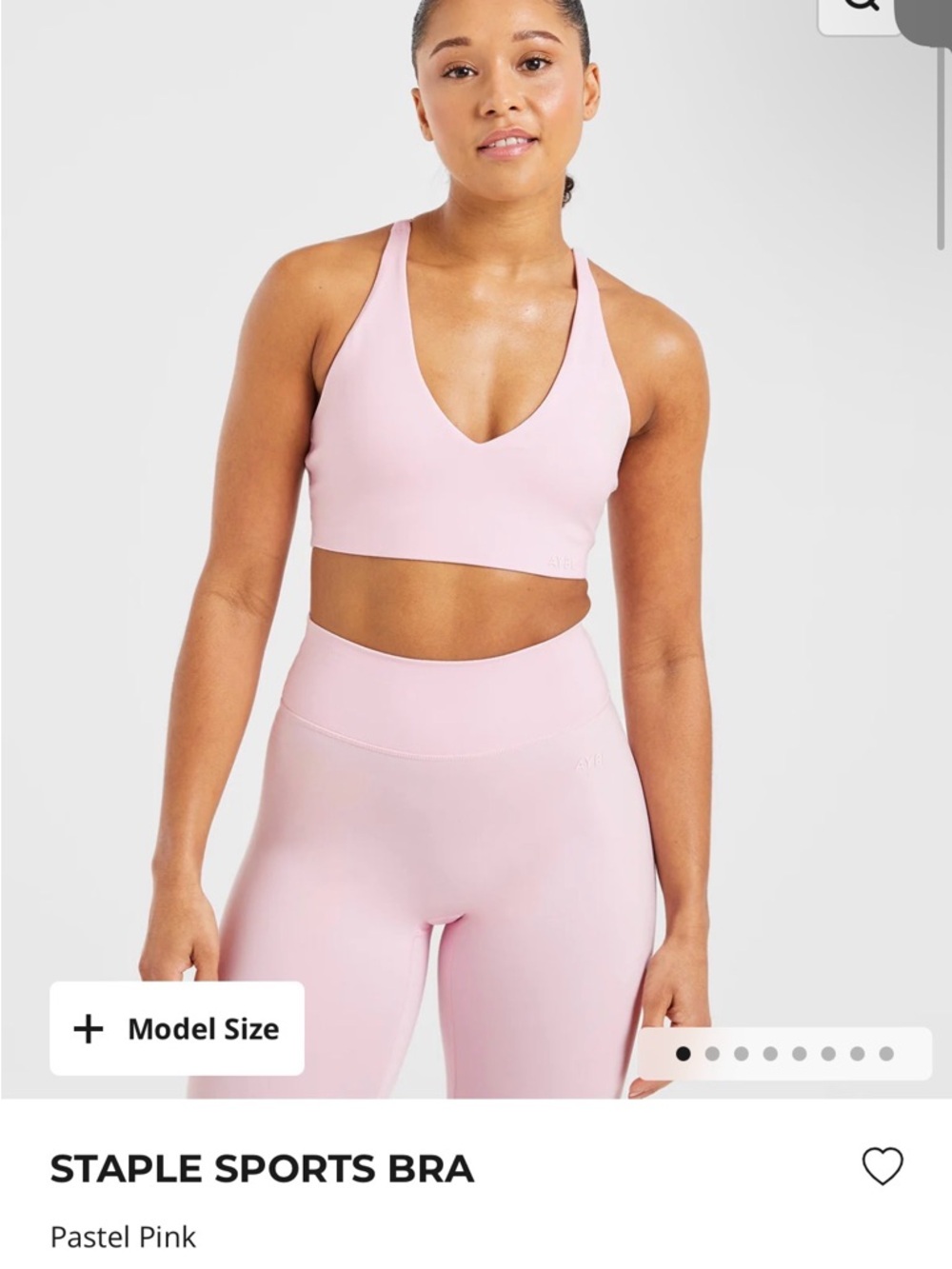 AYBL Pastel Pink V-Neck Sports Bra